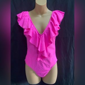 Super cute Barbie bathing suit! Hot pink size M one piece.